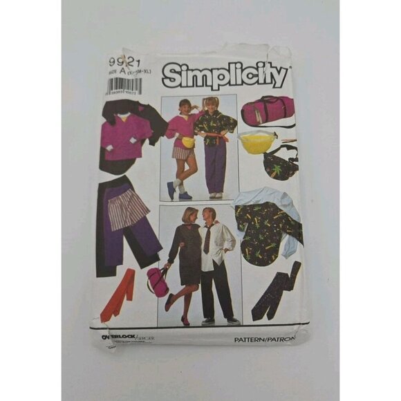 Simplicity Unisex Sewing Pattern 9921 Size A XXS To XL 80s Overlock Serger - Picture 1 of 4